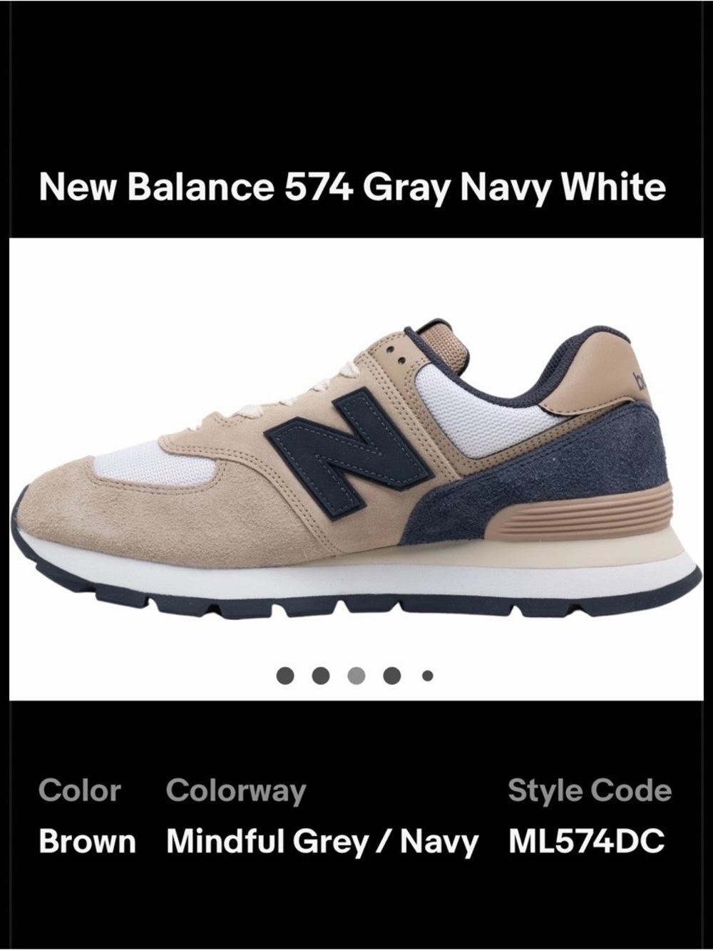 New Balance 574 Gray and Dark Blue Sneakers. Brand New